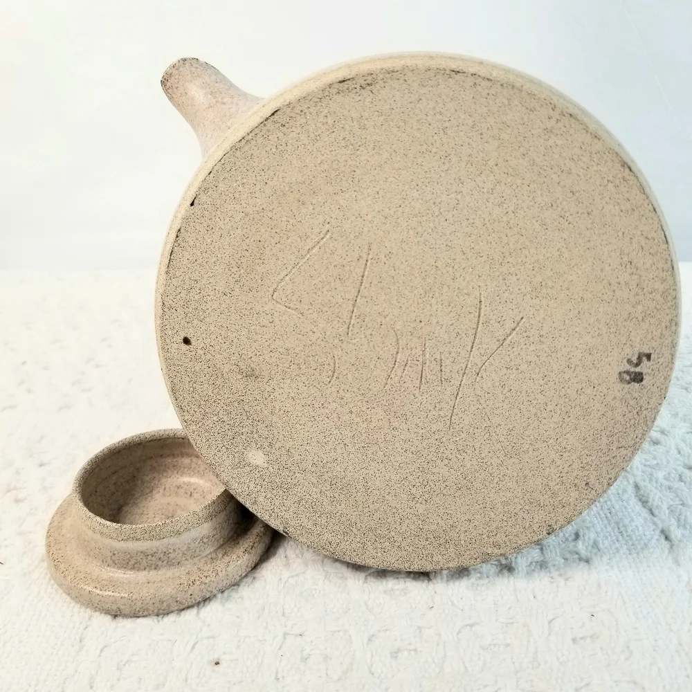 Rare Unique Collectible Decorative Studio Art Pottery  Artist Signed Teapot